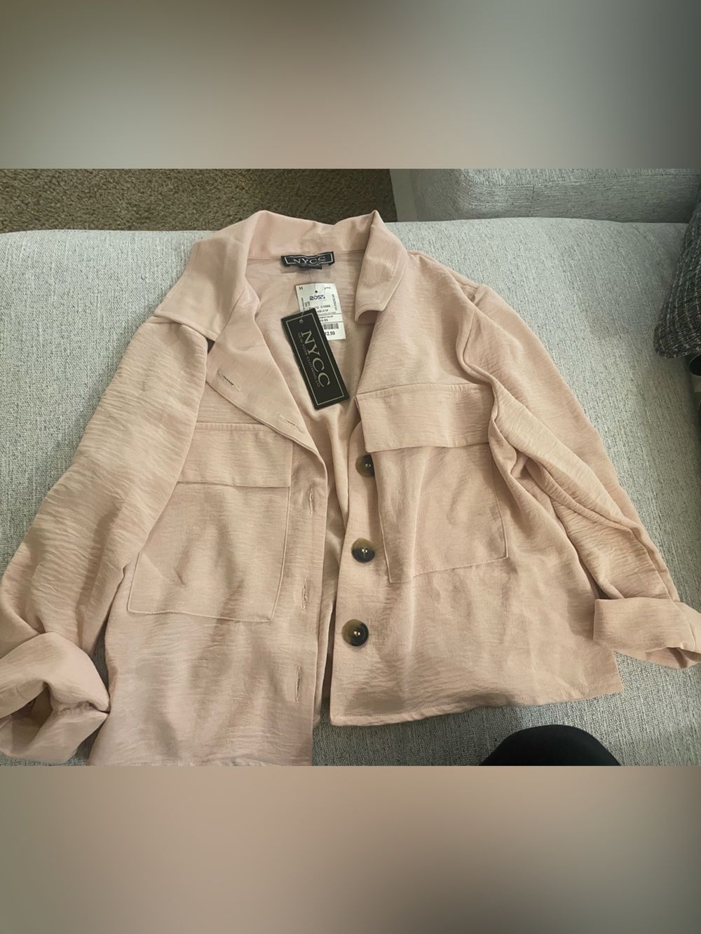NYC Blush Pink Textured Lightweight Blazer